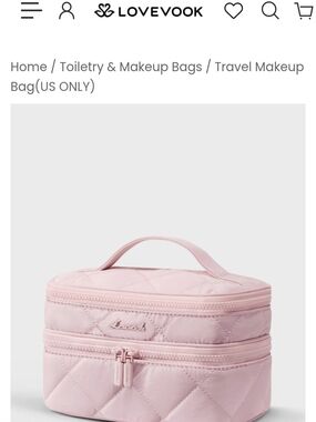 Lovevook Quilted Pink Travel Makeup Bag
